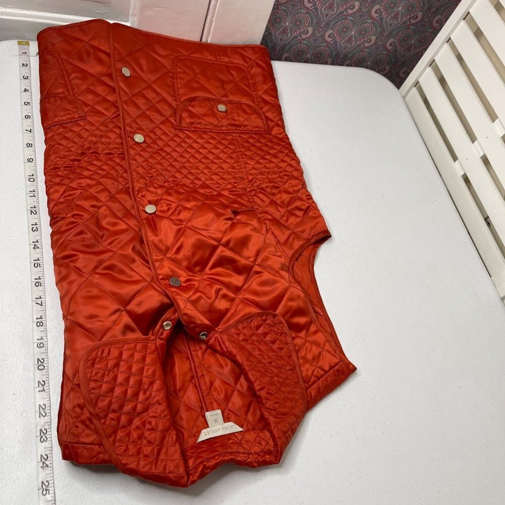 New Laura Ashley Uptown Chic‎ Quilted Vest Womens M Rust Orange Preppy - Picture 8 of 9